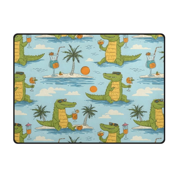 Alligator Juice Pattern Area Rug 63x48 Inch Non Slip Absorbent Soft for Bedroom Entryway