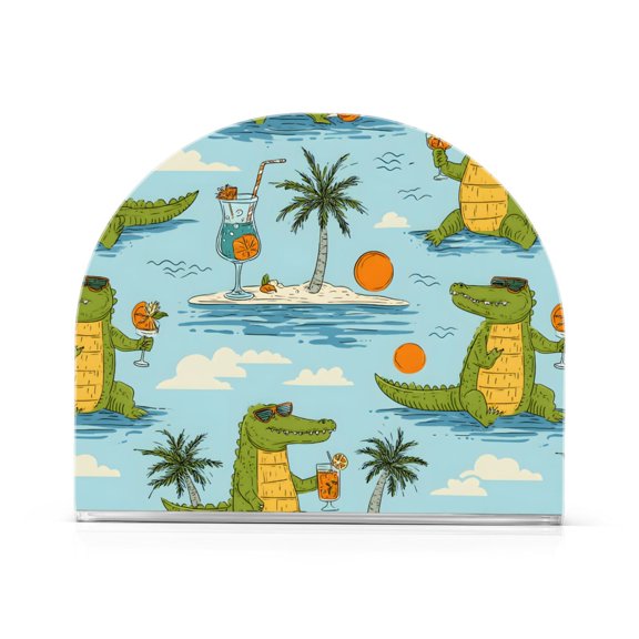 Alligator Juice Pattern Napkin Holder Acrylic Napkin Dispenser Clear Modern Tabletop for Kitchen Counter