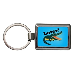 Alligator Later Gator Funny Metal Rectangle Keychain