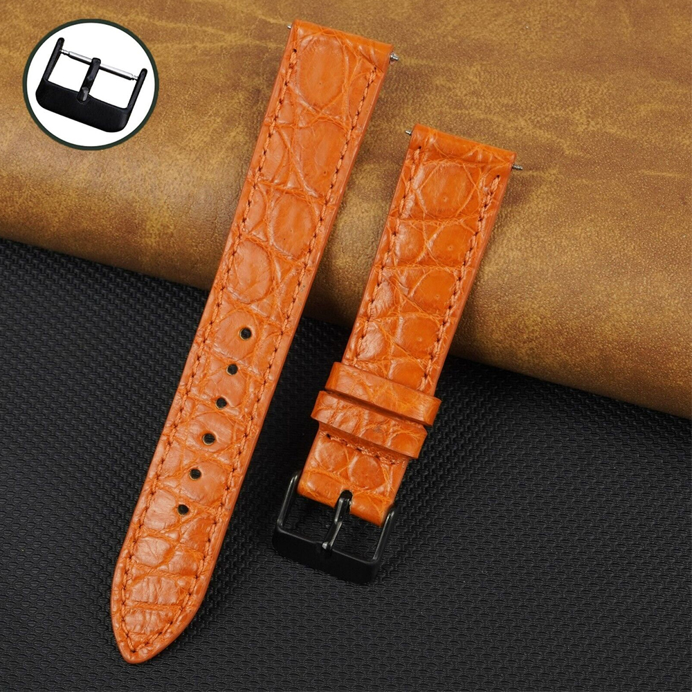 Alligator Leather Watch Band Real Crocodile Watch Strap for Men Quick