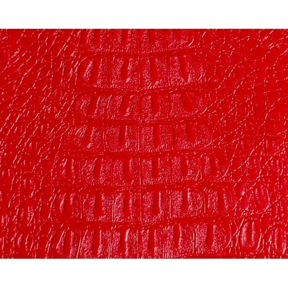Alligator Prints Fabric Vinyl Faux Leather Animal Skin Upholstery 54" Width Auto Upholstery Tablecloth Mats Purses (Red)