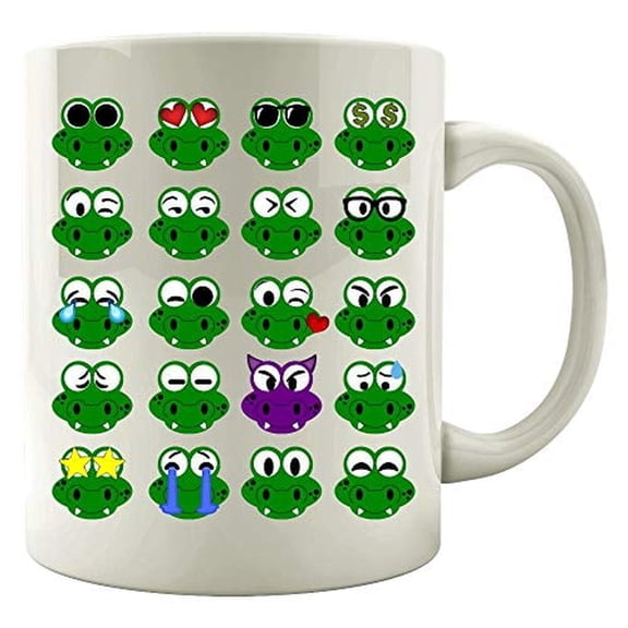 Alligator 11 oz Coffee Mug - Reptile Gator Crocodile Swimming White Ceramic Gift