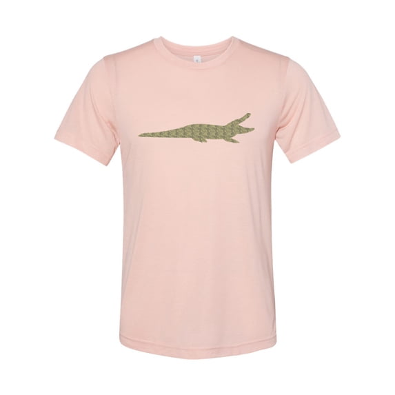 "Alligator Shirt, Alligator, Gator Apparel, Sublimation T, Unisex, Alligator Lover, Reptile Shirt, Reptile Lover, Gift For Him, Swamp, Bayou, MEDIUM, Peach"