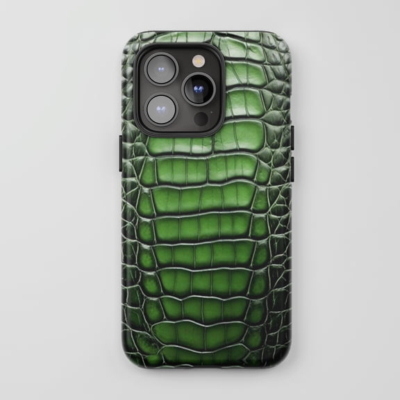 Alligator Skin For iPhone Protective Phone Case Luxury Exotic Green