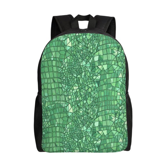 Alligator Skin Green Texture Pattern Backpack Casual Daypack Travel College Laptop Bag for Men Women
