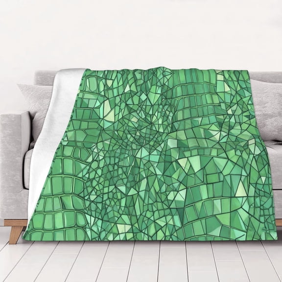Alligator Skin Green Texture Pattern Warm Cozy Plush Throw Blanket for Couch Bed Sofa 80"x60"