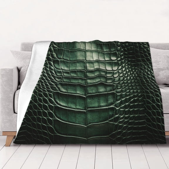 Alligator Skin Seamless Green Texture Warm Cozy Plush Throw Blanket for Couch Bed Sofa 40"x30"