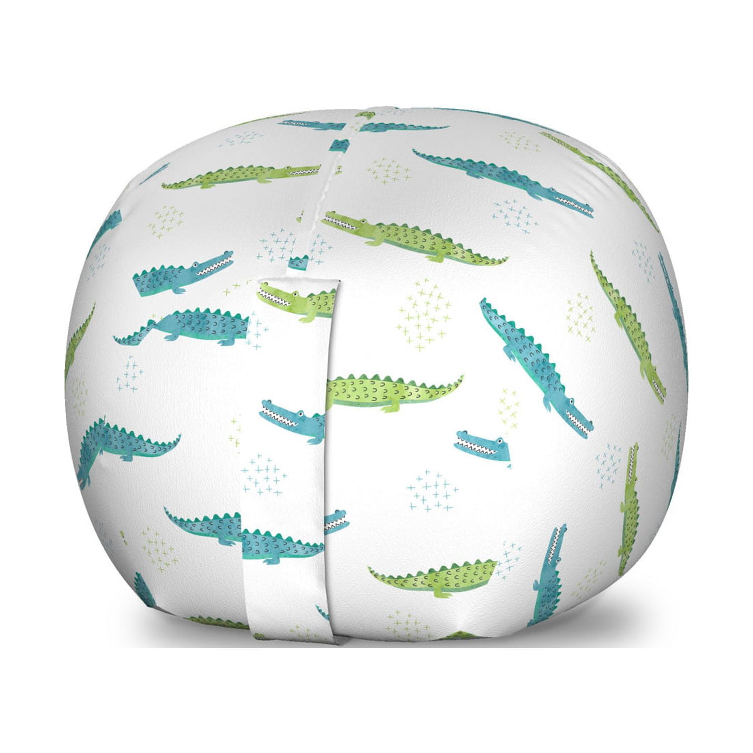 Alligator Storage Toy Bag Chair, Watercolor Style Green and Blue Toned ...