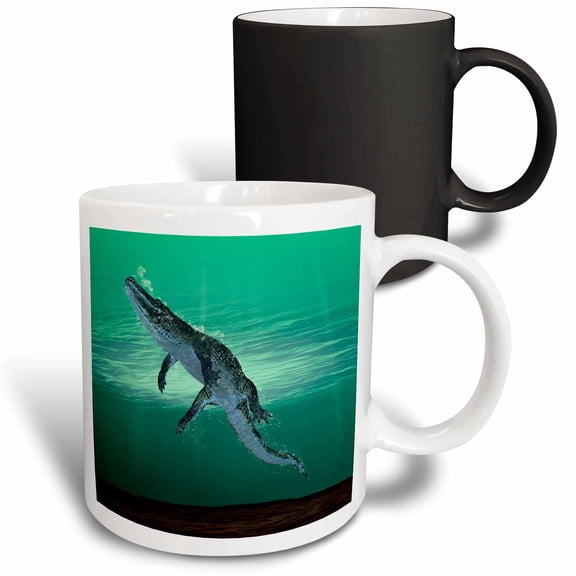 3drose, Alligator Swimming to the Surface, 11oz Magic Transforming Mug