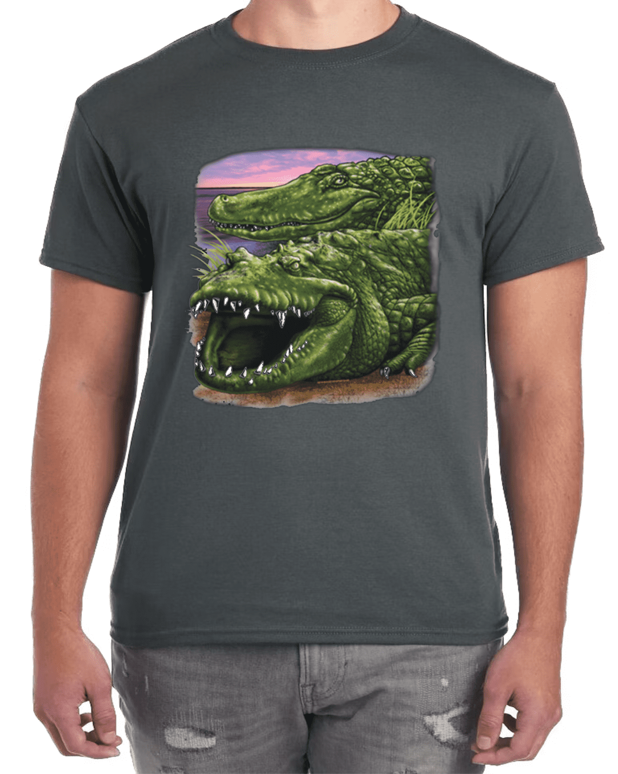 Men's shirt with alligator logo hot sale
