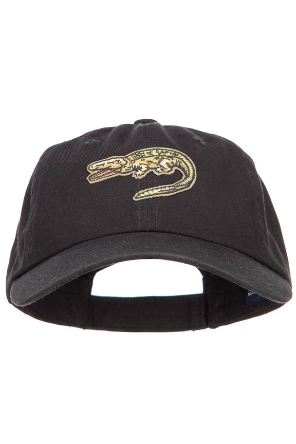Alligator Wild Animal Patched Low Profile Cotton Cap - Black OSFM