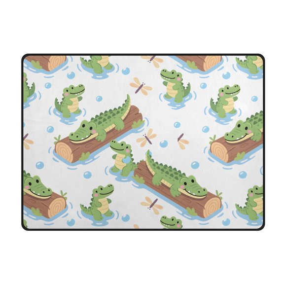 Alligator Wood Bubbles Pattern Area Rug 63x48 Inch Non Slip Absorbent Soft for Bedroom Entryway