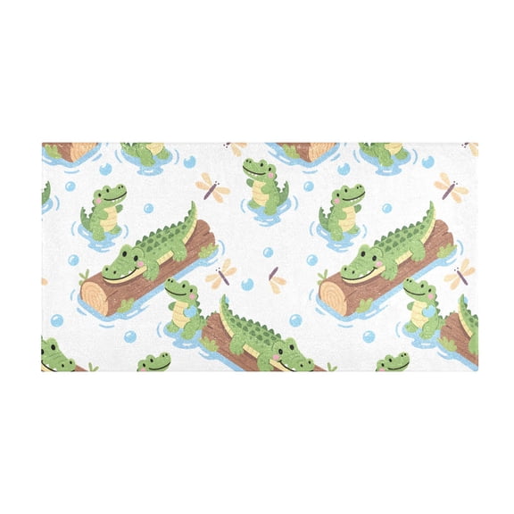 Alligator Wood Bubbles Pattern Bath Mat 39x20 Inch Soft Absorbent Non-Slip Plush Bathroom Rug for Floor