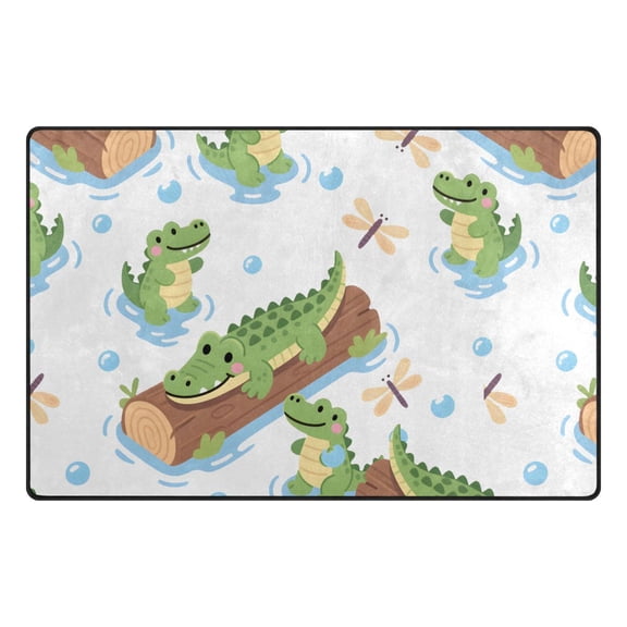 Alligator Wood Bubbles Pattern Memory Foam Area Rug 31"x20" Non Slip, Absorbent, Fade Proof for Living Room, Bedroom, Office
