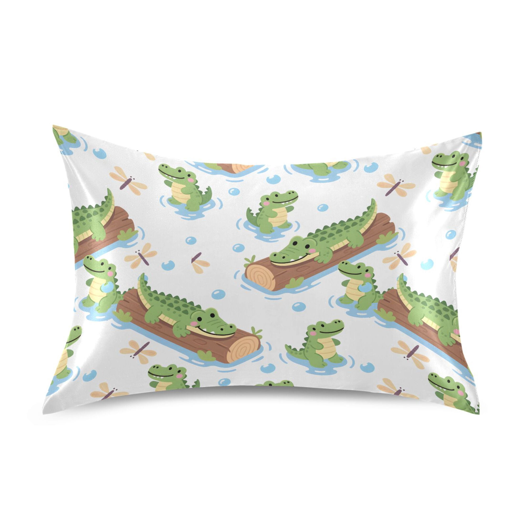Alligator Wood Bubbles Pattern Pillowcase Standard Size 20''x26'' Satin
