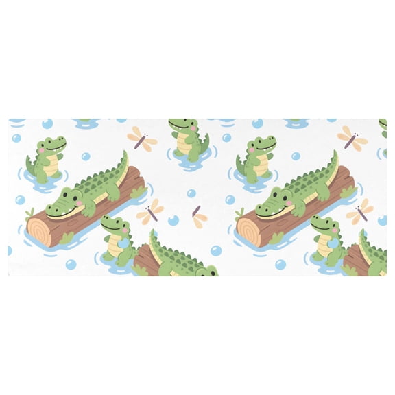 Alligator Wood Bubbles Pattern Stretch Fitted Tablecloth 2.5x6ft Elastic Wrinkle Resistant Cover