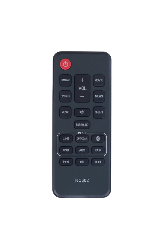 NC302 Replacement Remote fit for Sanyo SoundBar Speaker System NC302UH NC306 NC306UH NC307 NC307UH FWSB426F FWSB415E-A FWSB426FA FWSB415EA FWSB415EA FWSB426FA FWSA205E