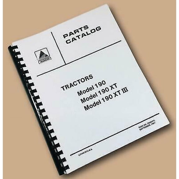 Allis Chalmers 190 190Xt Series 3 Tractor Parts Manual Catalog Book Schematic