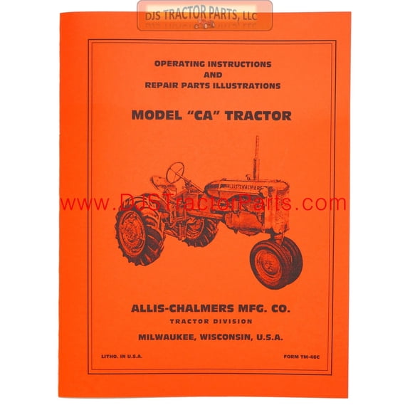 Allis Chalmers CA OPERATORS MANUAL