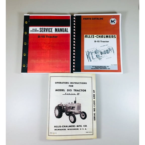 Allis Chalmers D15 D-15 Tractor Series Ii Service Parts Operators Shop Manual