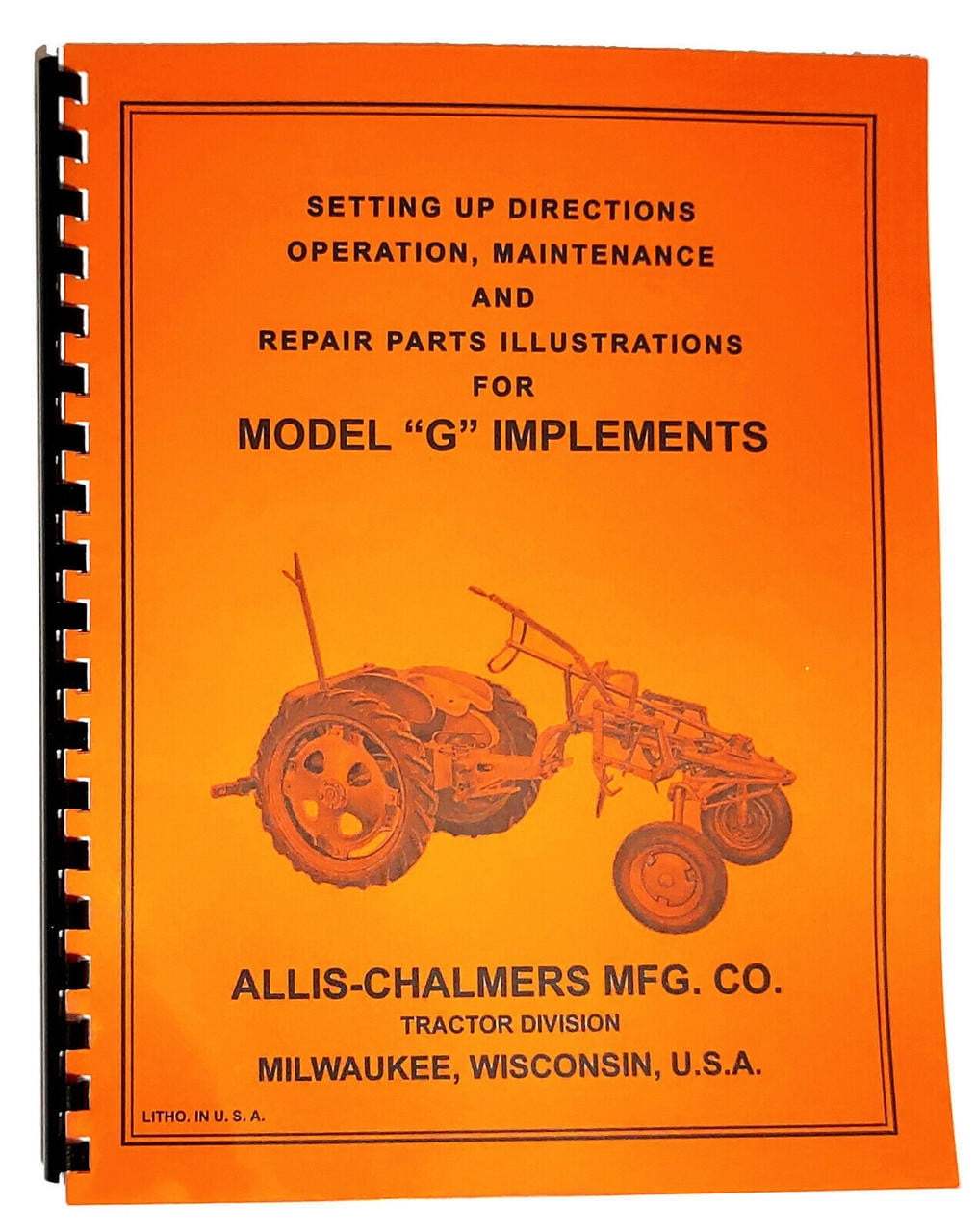 Allis Chalmers G Implements Setup Maintenance Repair Manual - Walmart.com