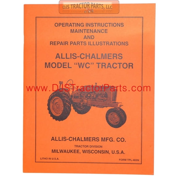 Allis Chalmers WC Operators Manual