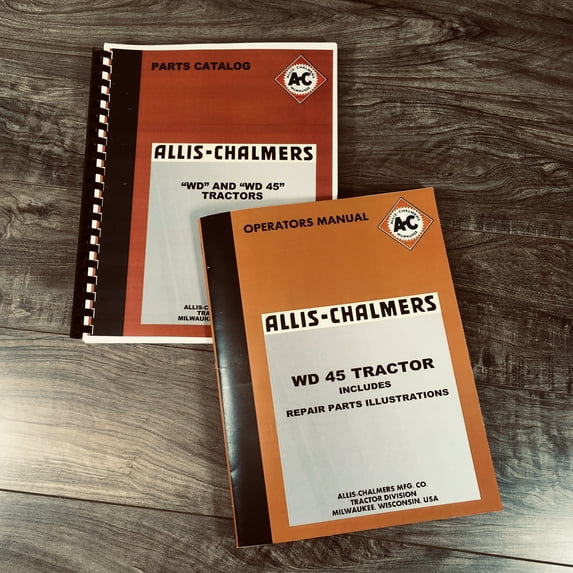 Allis Chalmers Wd-45 Wd45 Tractor Operators Owners Parts Catalog Manual AC