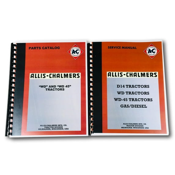 Allis Chalmers Wd Wd45 Tractor Service Repair Manual Parts Catalog Technical