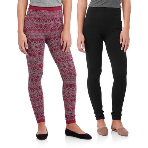 Allison Brittney Women's Cozy Fleece-Lined Leggings 2-Pack 