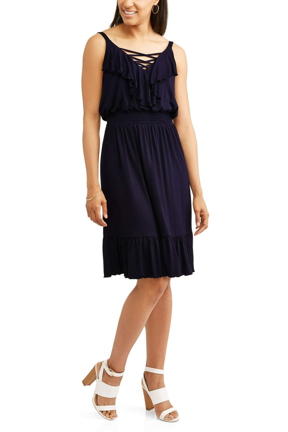 Women's Ruffle Front Sm