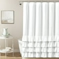 thumbnail image 1 of Allison Ruffle Shower Curtain White Single 72X72, 1 of 5