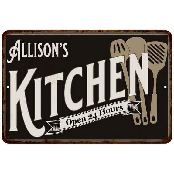 Allison's Kitchen Sign Metal Wall 16 x 24 Matte Finish Metal 116240019231