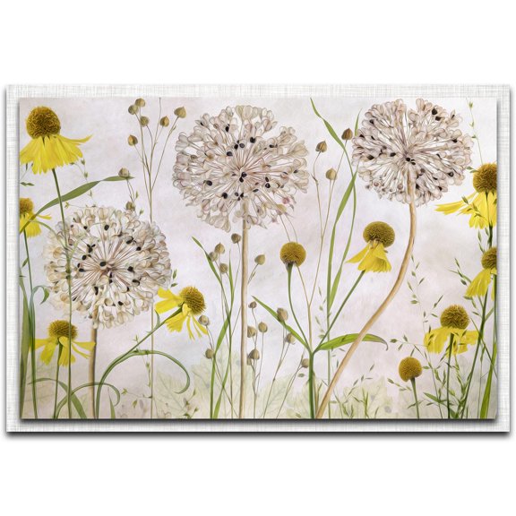 Alliums and Heleniums Parchment Frame
