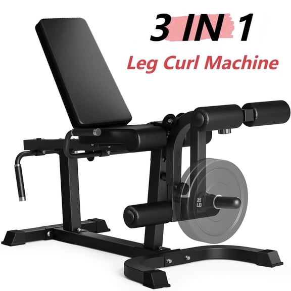 FORGEMUS Leg Extension and Curl Machine, 440LB Adjustable Leg Curl Machine for Home Gym, Seated Leg Extension and Lying Curl Machine for Lower Body Workouts