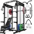 thumbnail image 1 of Forgemus Smith Machine, Multi-Function Power Cage with Dual Pulley Cable Crossover System, 2000LBS All-in-One Squat Rack with Smith Bar and Attachments, Workout Machine for Home Gym, 1 of 9