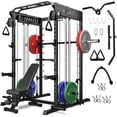 thumbnail image 1 of Forgemus Smith Machine, Multi-Function Power Cage with Dual Pulley Cable Crossover System, 2000LBS All-in-One Squat Rack with Smith Bar and Attachments, Workout Machine for Home Gym, 1 of 10