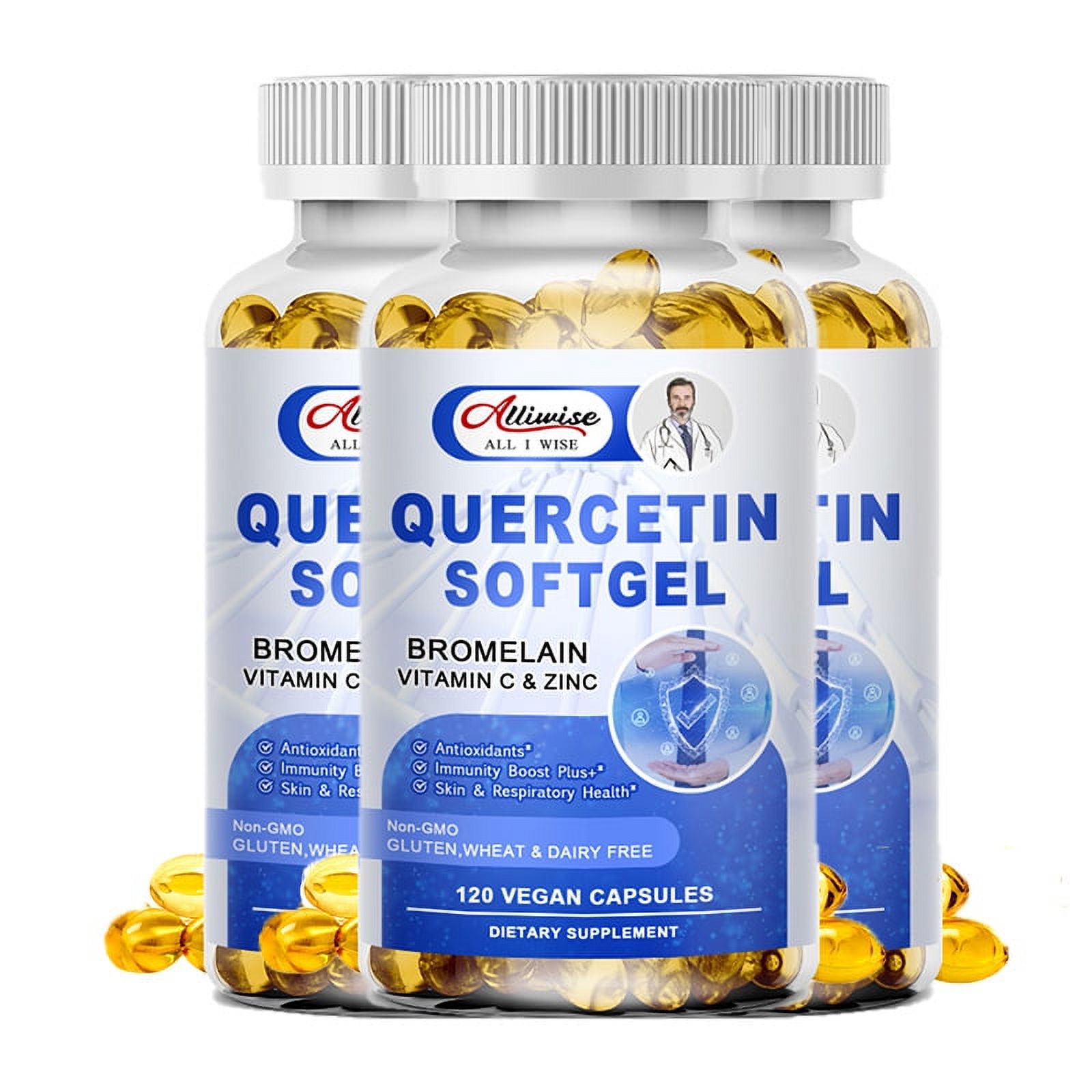 Alliwise 1000 mg Supplement with Bromelain, Vitamin C, Zinc & Vitamin C