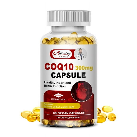 Alliwise CoQ10 200mg Capsules | 120 Softgels | Gluten Free | Support Antioxidants & Heart Health