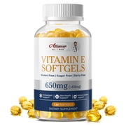 Alliwise Vitamin E 650mg Softgels with Mixed Tocopherols, High Potency Natural Antioxidant for Skin, Immune & Eye Health Support, 120 Count
