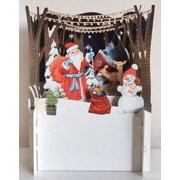 Alljoy Design Santa with Sack of Toys, Snowman and Deer 3D Pop Up Laser Cut Christmas Card