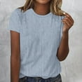 thumbnail image 1 of Alllist Blue Spring Tops for Women Short Sleeve Striped Crew Neck T-Shirts Womens Shirts Under $5, 1 of 4