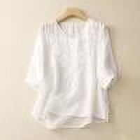 Alllist Cute Summer Tops for Women White Solid Short Sleeve V-Neck T-Shirts Womens Shirts Under $5