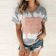 thumbnail image 1 of Alllist Going Out Tops for Women Graphic V-Neck Short Sleeve T-Shirts Blouse for Women, 1 of 5