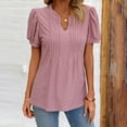 thumbnail image 1 of Alllist Short Sleeve Summer Tops Solid Notch Neck T-Shirts Blouses & Button-Down Shirts, 1 of 7