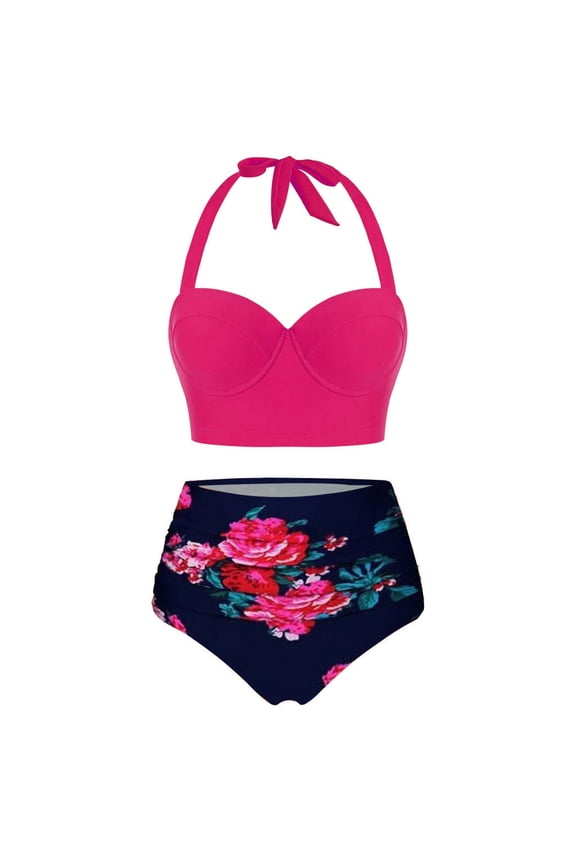Women Tops Pink Push-Up Sexy High Cut Graphic Bikini Tops Womens Shirts
