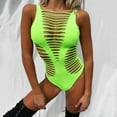 thumbnail image 1 of Alllist Womens Tops Clearance Green Plunge High Cut Solid Sexy Bikini Tops Tshirt Dress Women, 1 of 8