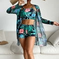 thumbnail image 1 of Alllist Womens Tops Clearance Under $5 Blue Sexy Graphic Back-Smoothing Board Shorts Two-Piece Sets Blouses for Women, 1 of 1