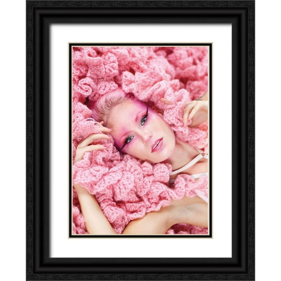 Allmaier, Michael 24x32 Black Ornate Wood Framed with Double Matting Museum Art Print Titled - pink lady