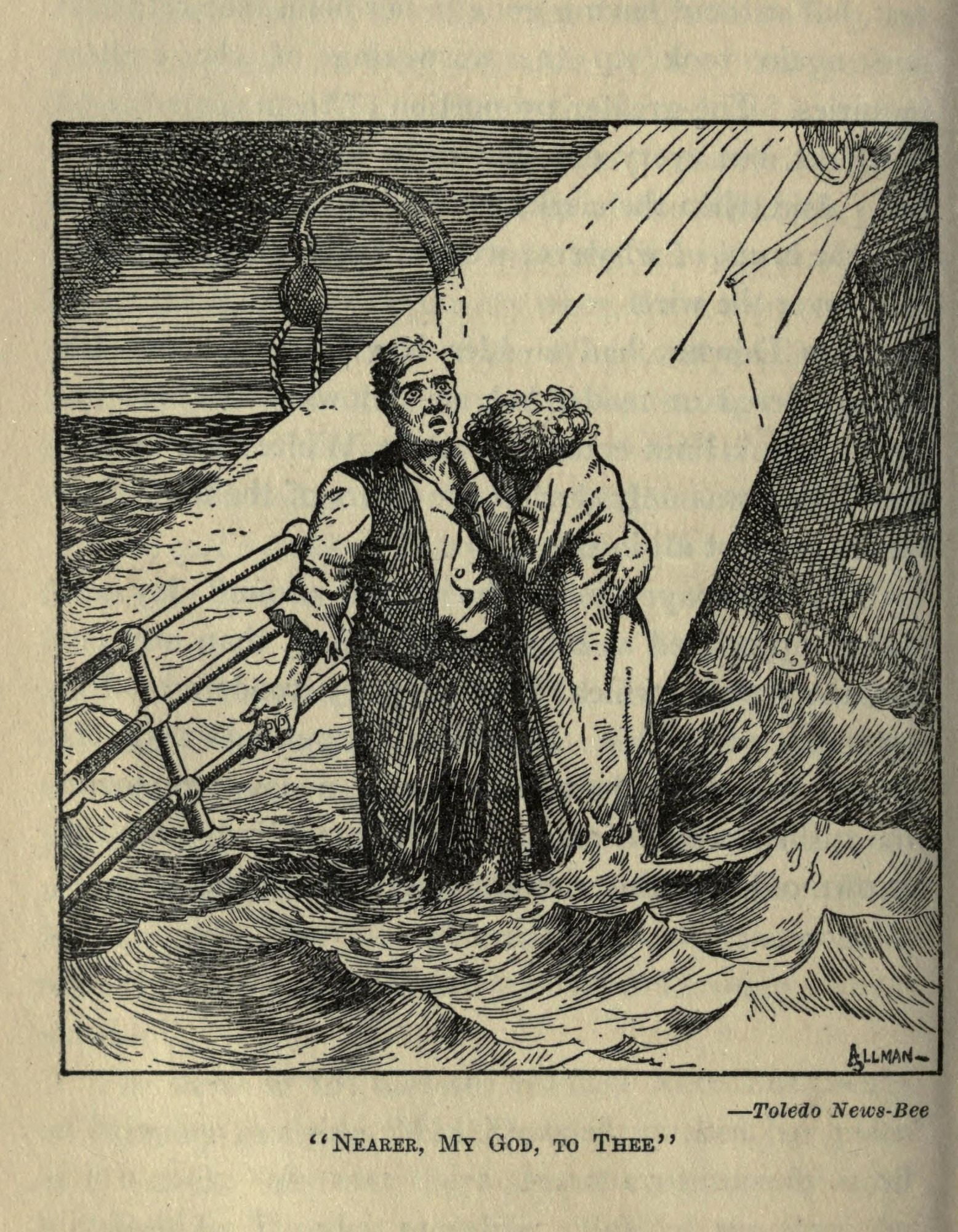 Allman Wreck & Sinking of the Titanic 1912 Nearer my God to thee Canvas Art - (18 x 24)