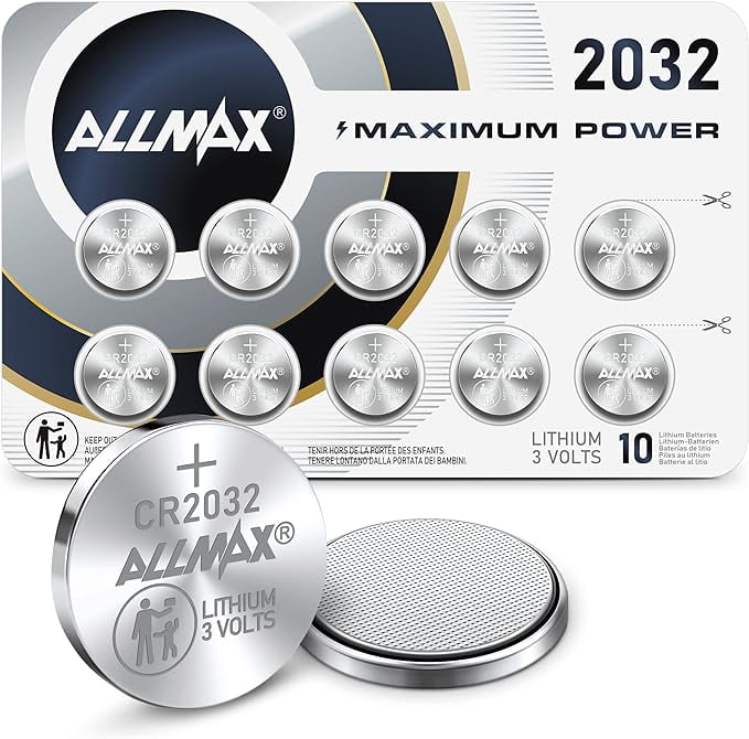 Allmax CR2032 Maximum Power Lithium Coin 3V Battery (10 Count) Ultra
